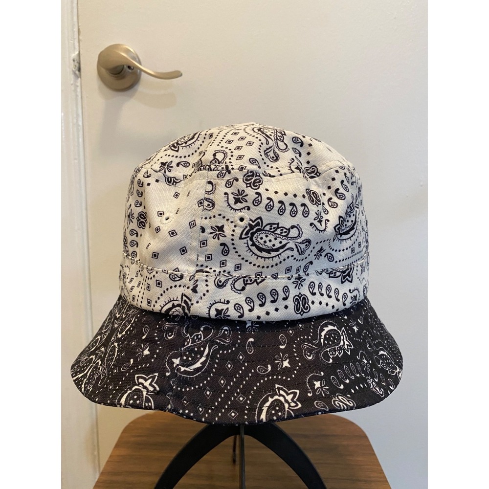 Putnam Bandana Bucket Hat Pattern Cotton Double-sided Bucket Hat Men Women Black